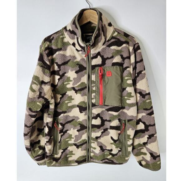 Billabong Switchback Full Zip Fleece Camo Jacket Women Large Military - Picture 4 of 7